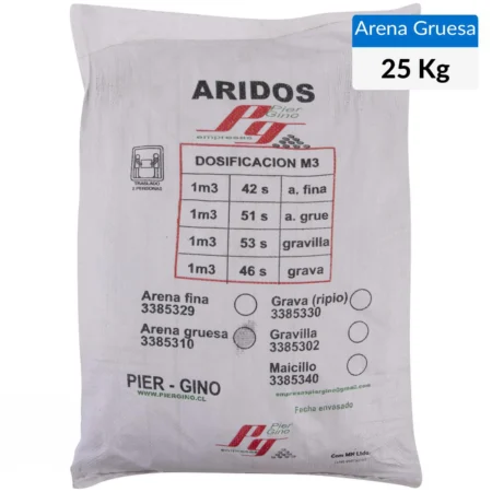 Arena gruesa 25 kilos X Mayor