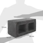 Bloque liso gris 19x19x39 cm X Mayor