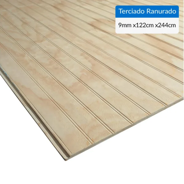 Terciado Ranurado 9 mm 122x244 Pack 80 Tableros